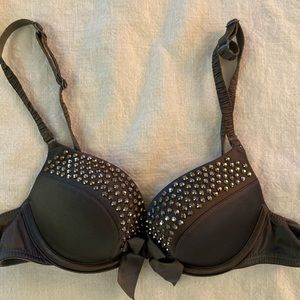 aerie grey push up bra 32aa studded